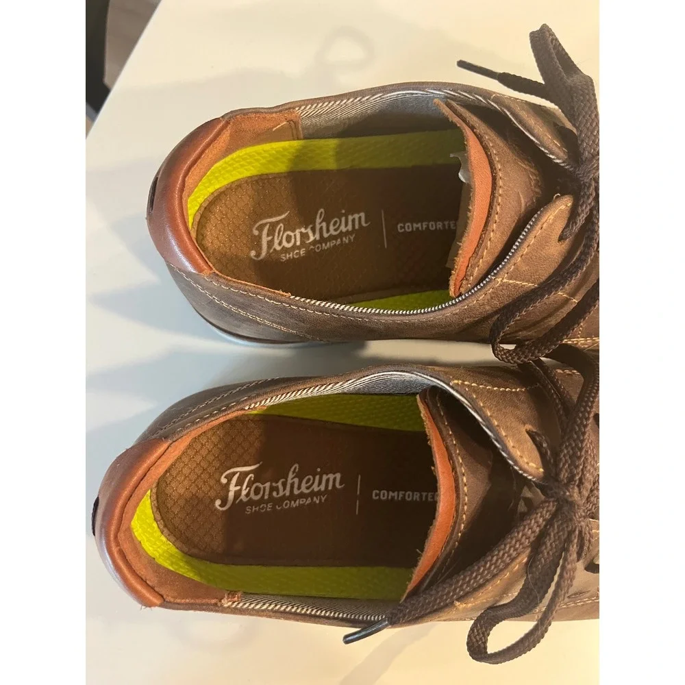 Florsheim Norwalk Plain‎ Toe Oxford Comfortech Brown Leather Derby Shoes 7.5M